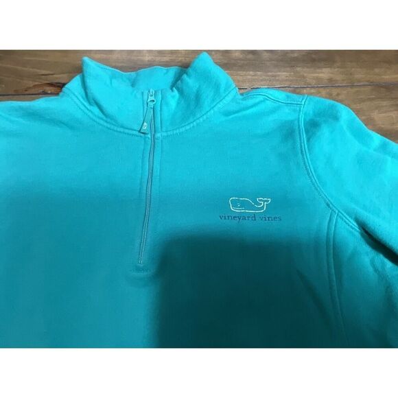 VINEYARD VINES WOMANS VINTAGE WHALE FLEECE 1/4 ZIP SHEP SWEATER SIZE LARGE - Picture 2 of 11